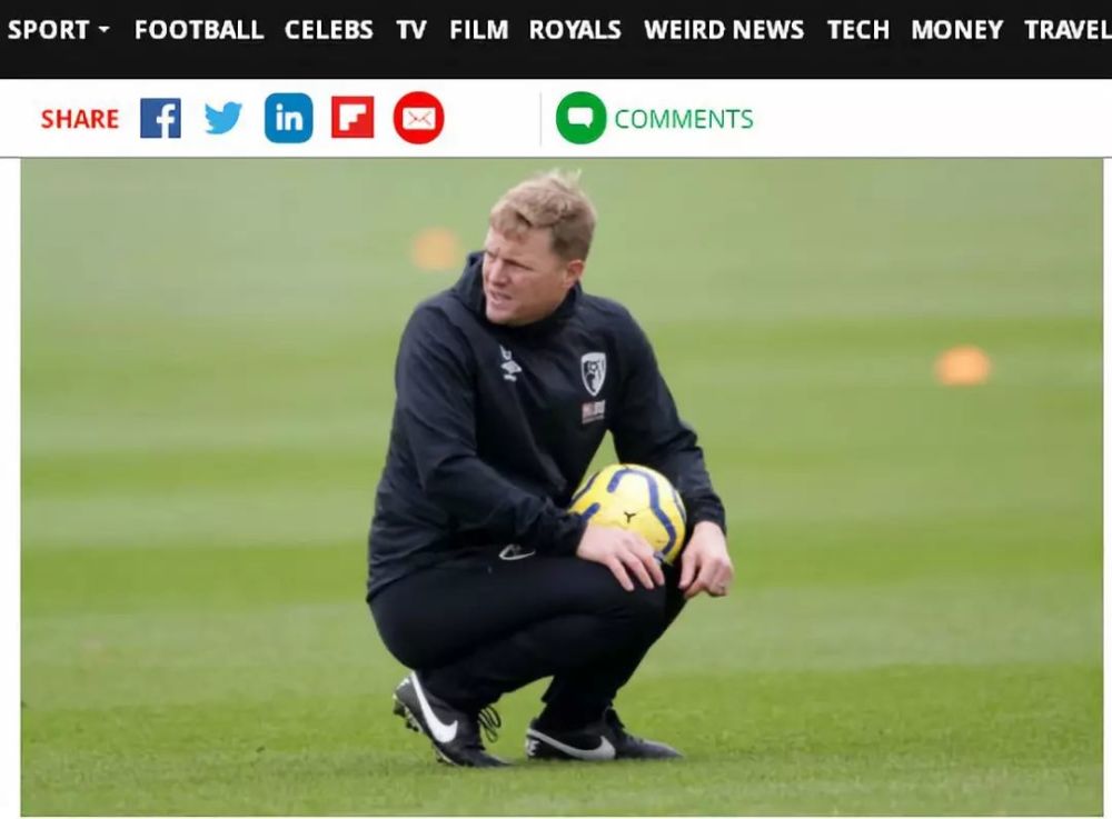  伯恩茅斯主帅下课，助教暂代执掌帅印  